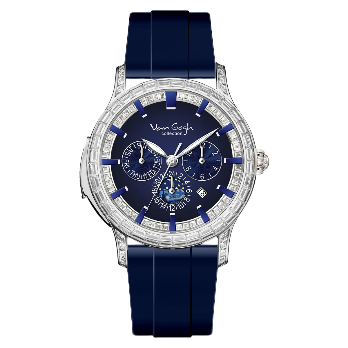 VAN GOGH High Appearance Light Luxury Men's Luminous Blue Mechanical Watch Bohui Series — image 7