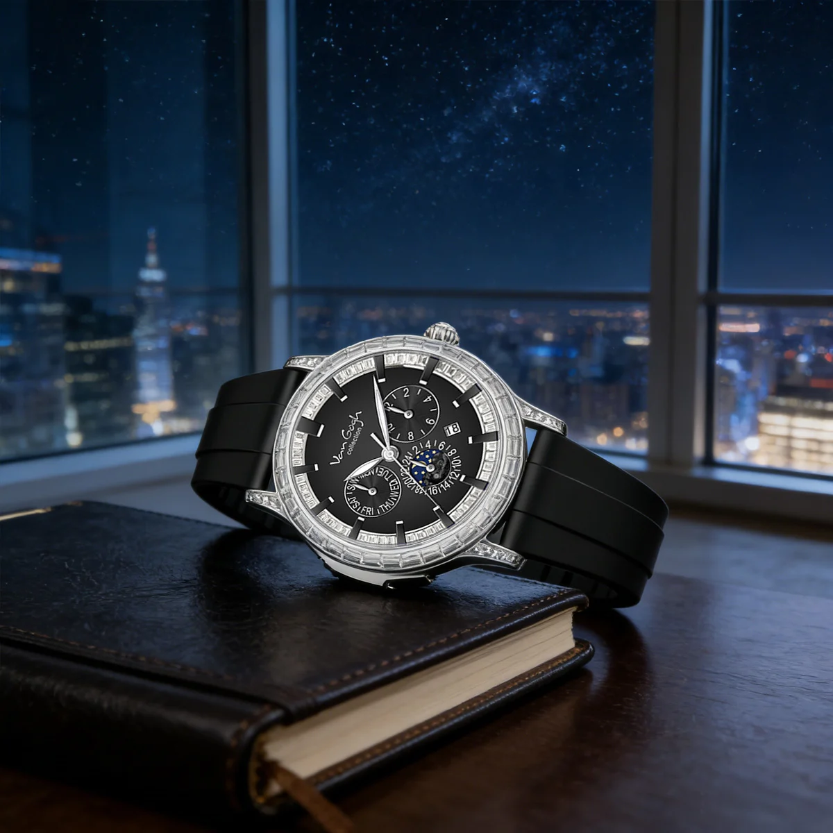 VAN GOGH High Appearance Light Luxury Men's Luminous Blue Mechanical Watch Bohui Series — image 4