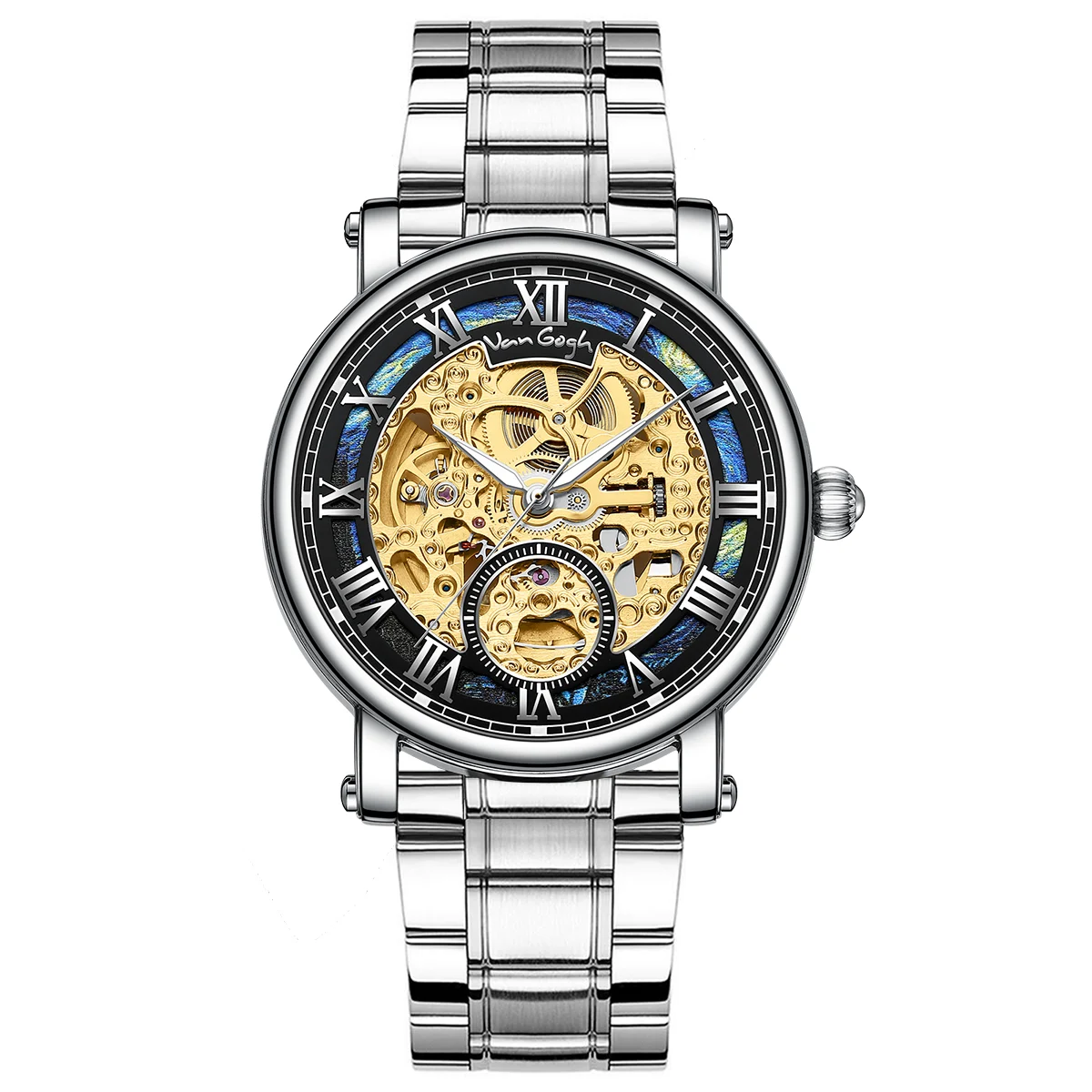 VAN GOGH Starry Night Series Blue Dial Skeleton Mechanical Movement Watch Daily Waterproof — image 8