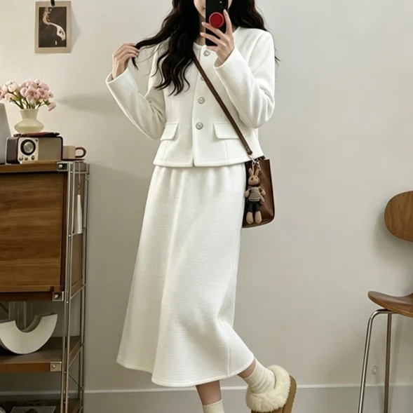 Velvet Jacket Sensory Anti-aging Skirt Set — image 5