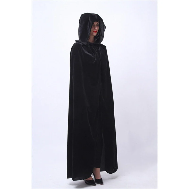Velvet Thin Black Halloween Cape Cloak — image 4