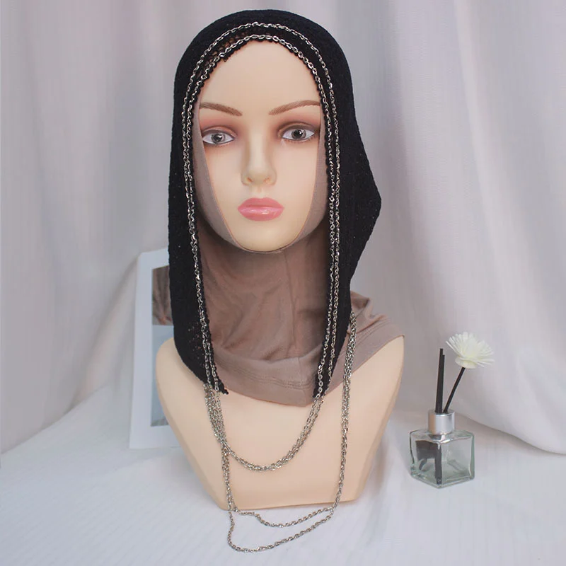 Versatile Fashion Handmade Knitted Hollow Face-slimming Cool Beanie With Bright Silk Yarn — image 1