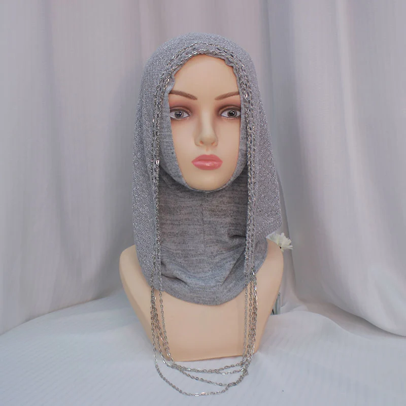 Versatile Fashion Handmade Knitted Hollow Face-slimming Cool Beanie With Bright Silk Yarn — variant image