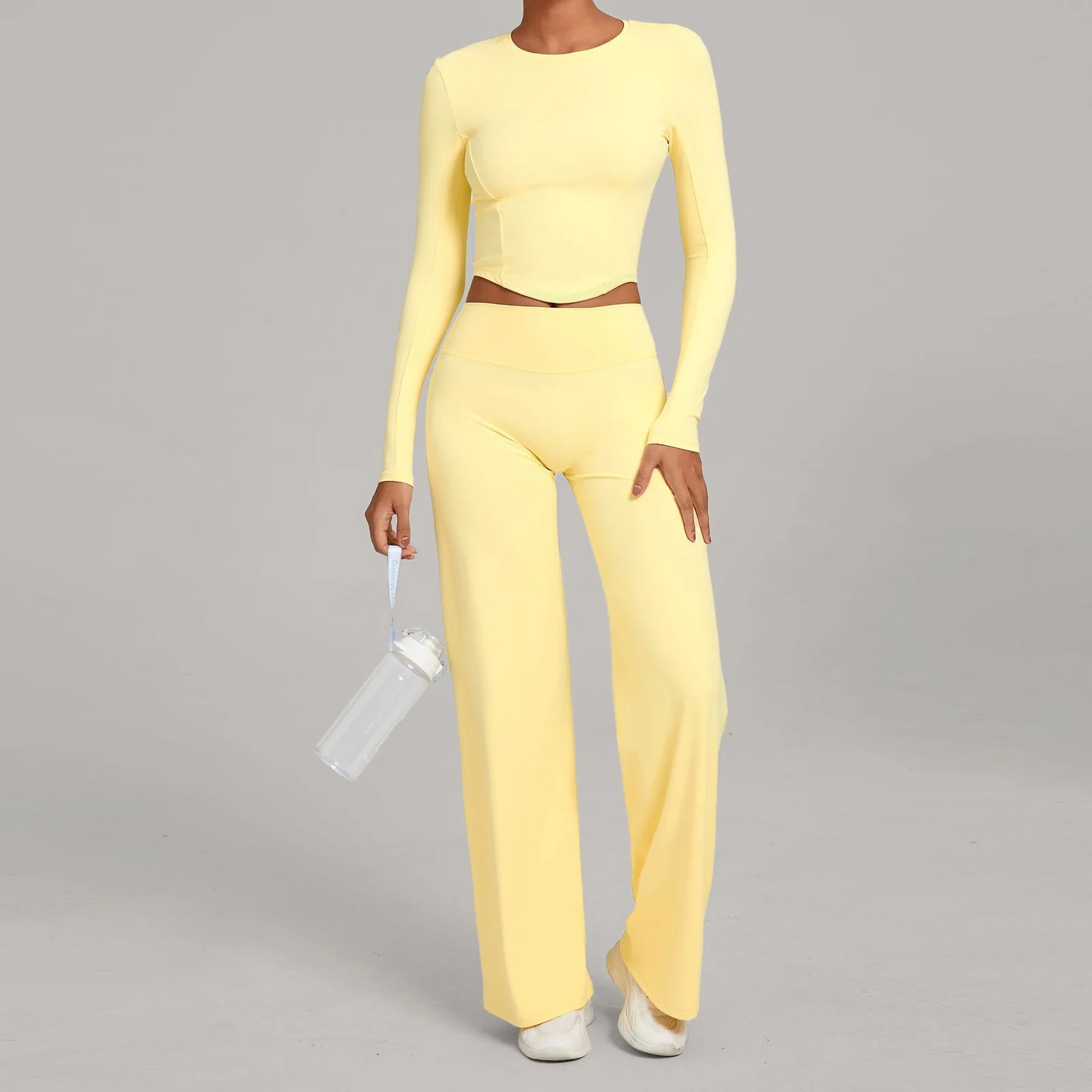 Versatile Nude-feel Quick-dry Two-piece Workout Set — image 1