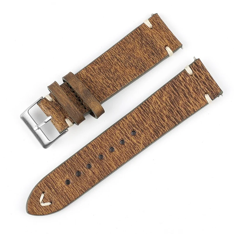 Versatile Retro Cowneck Patterned Leather Watch Strap — image 3