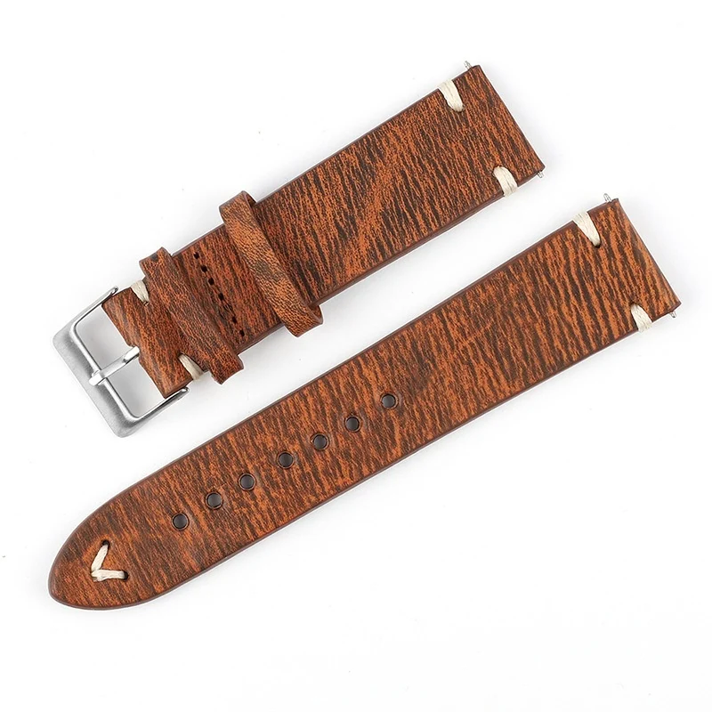 Versatile Retro Cowneck Patterned Leather Watch Strap — image 5
