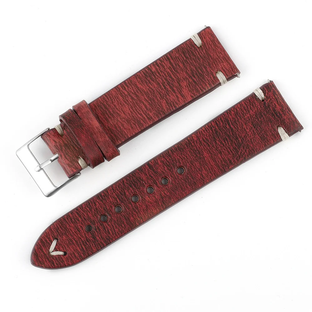 Versatile Retro Cowneck Patterned Leather Watch Strap — image 2