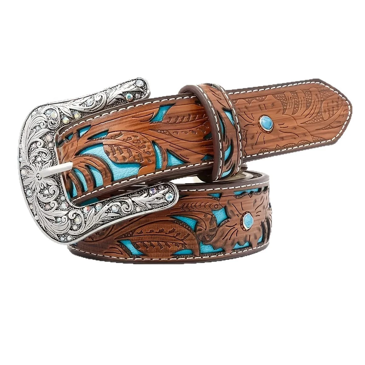 Versatile Spring, Summer, Autumn, And Winter New Western Style Carved Belt, Can Be… — image 2