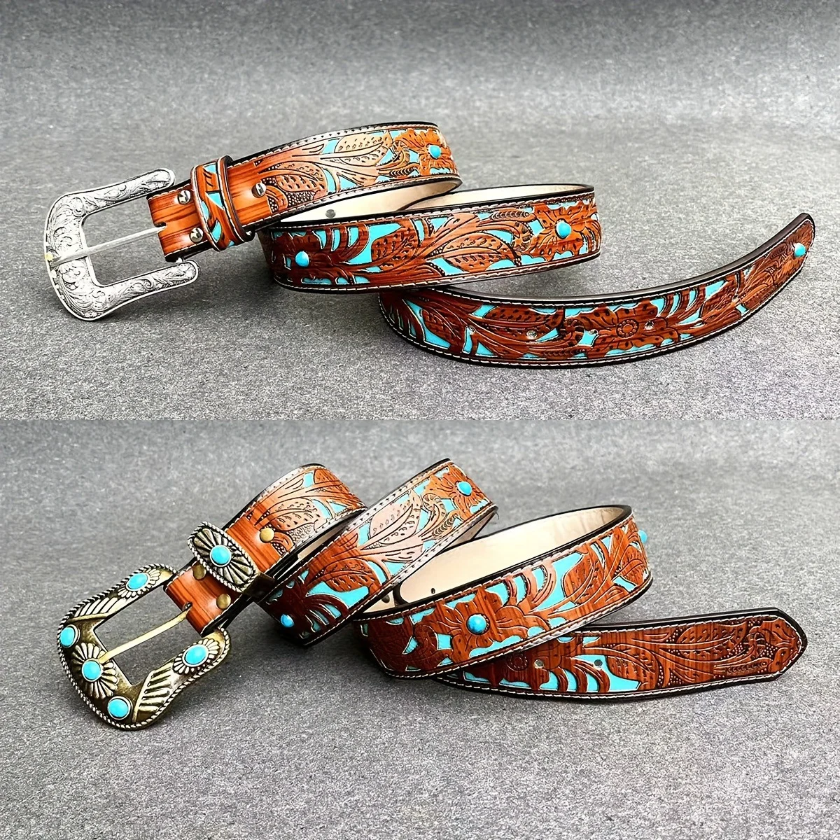 Versatile Spring, Summer, Autumn, And Winter New Western Style Carved Belt, Can Be… — image 3