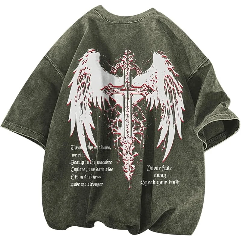 Vintage Goth Punk Shirts For Men Grunge Streetwe — image 6