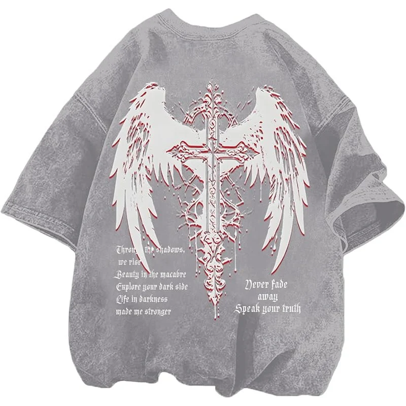 Vintage Goth Punk Shirts For Men Grunge Streetwe — image 4