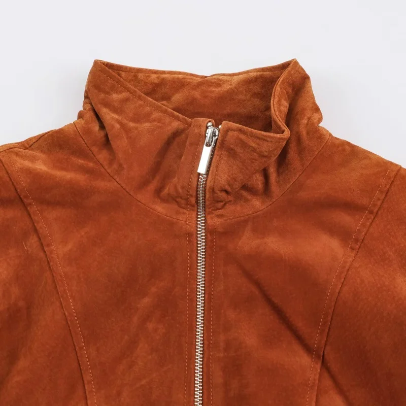 Vintage Leather Stand-collar Flight Jacket — image 2