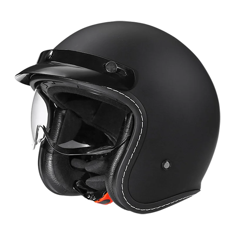 Vintage Motorcycle Helmet With Retractable Built-in Visor — variant image
