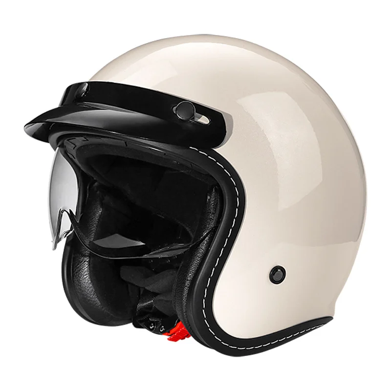 Vintage Motorcycle Helmet With Retractable Built-in Visor — image 2