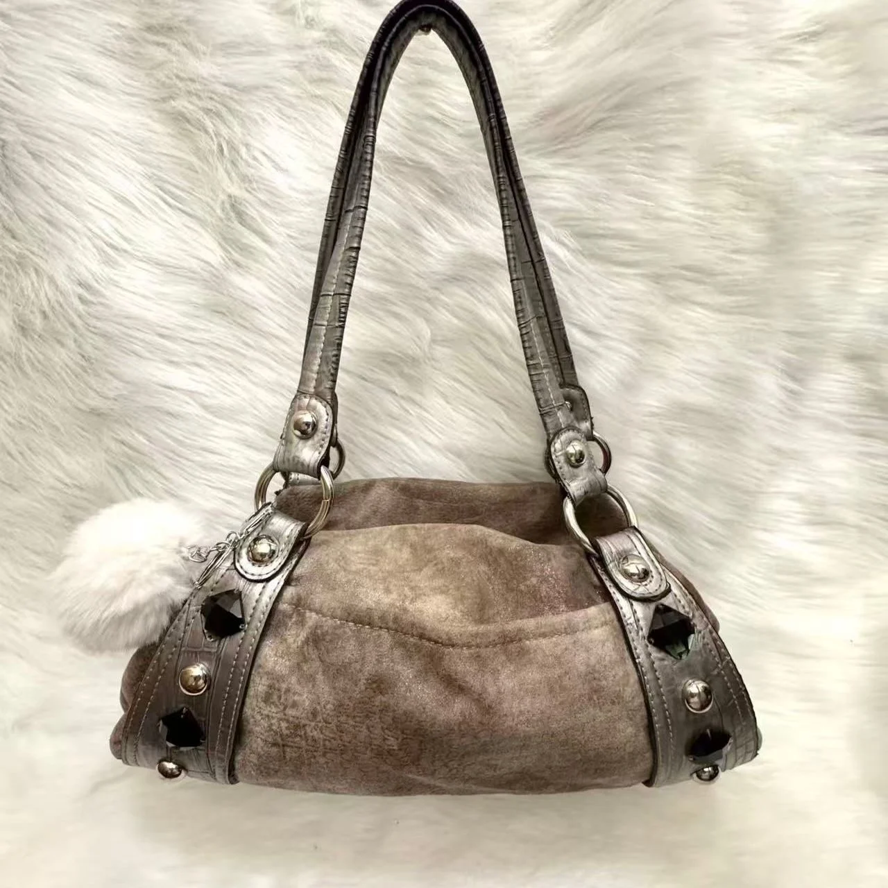 Vintage Spice Girls-style Green-and-silver Gemstone Single-shoulder Bag — image 4