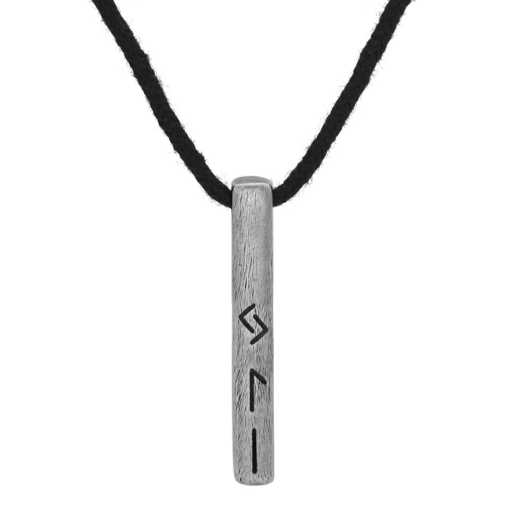 Vintage-style Antique Silver-plated Stainless Steel Cotton-rope Necklace With Vertical… — image 13