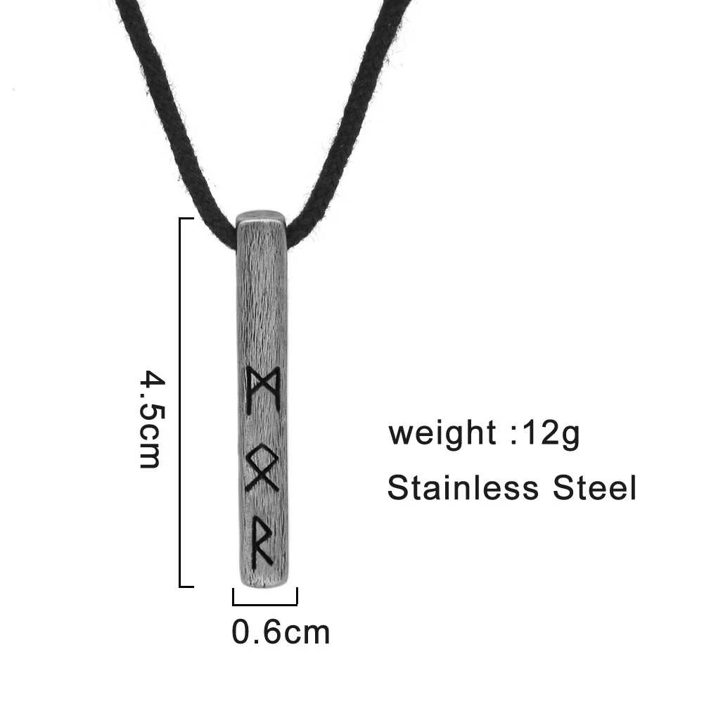 Vintage-style Antique Silver-plated Stainless Steel Cotton-rope Necklace With Vertical… — image 3