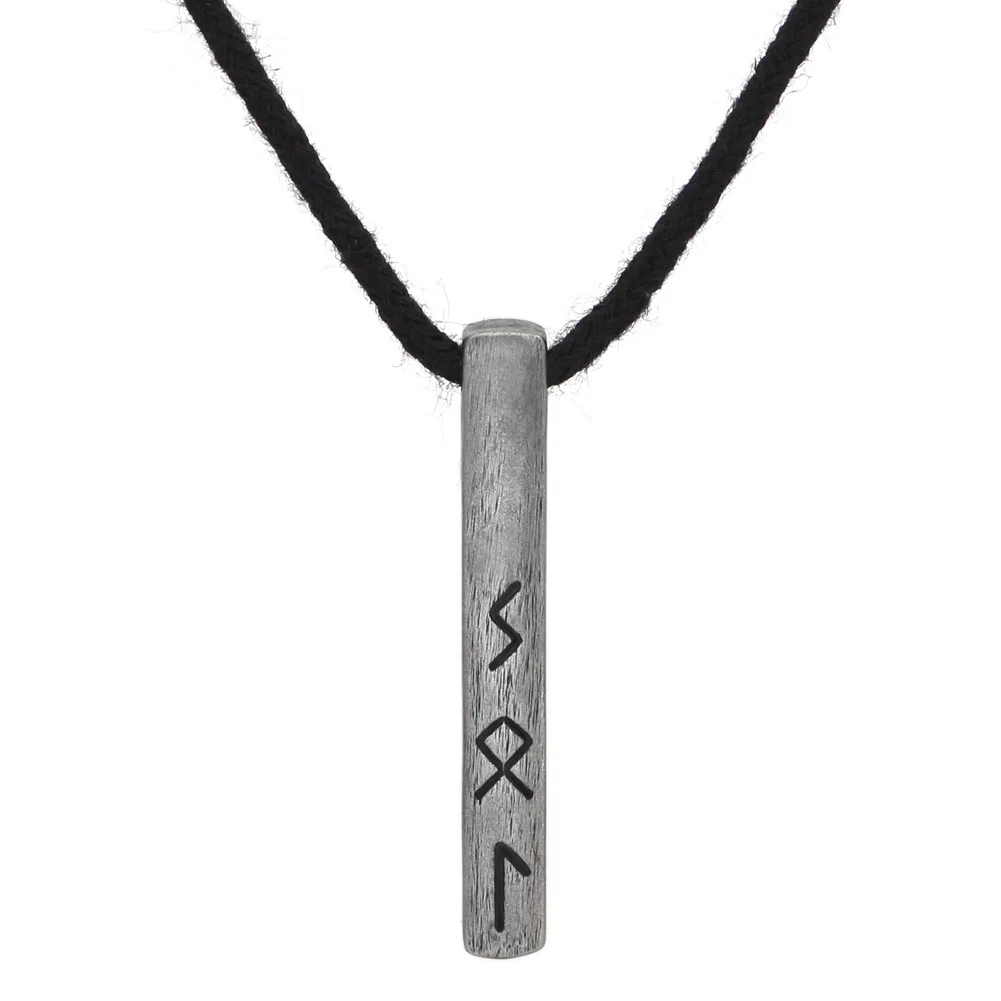 Vintage-style Antique Silver-plated Stainless Steel Cotton-rope Necklace With Vertical… — image 10