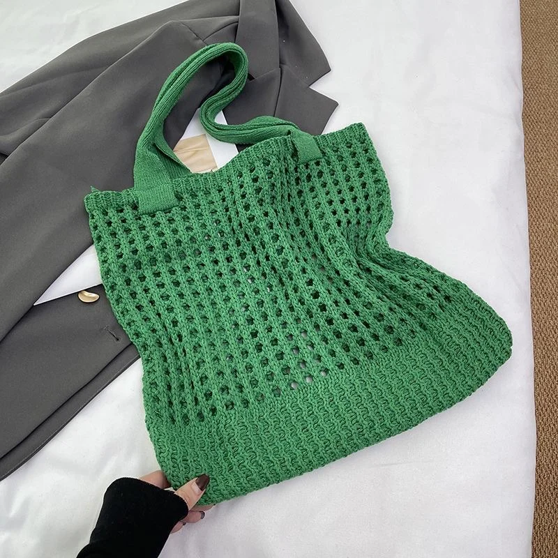 Vintage Woven Large-capacity Hollow-knit Bag For Women — image 8
