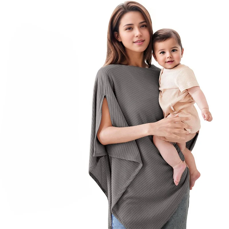 Waffle-print Multi-functional Baby Nursing Scarf — image 8