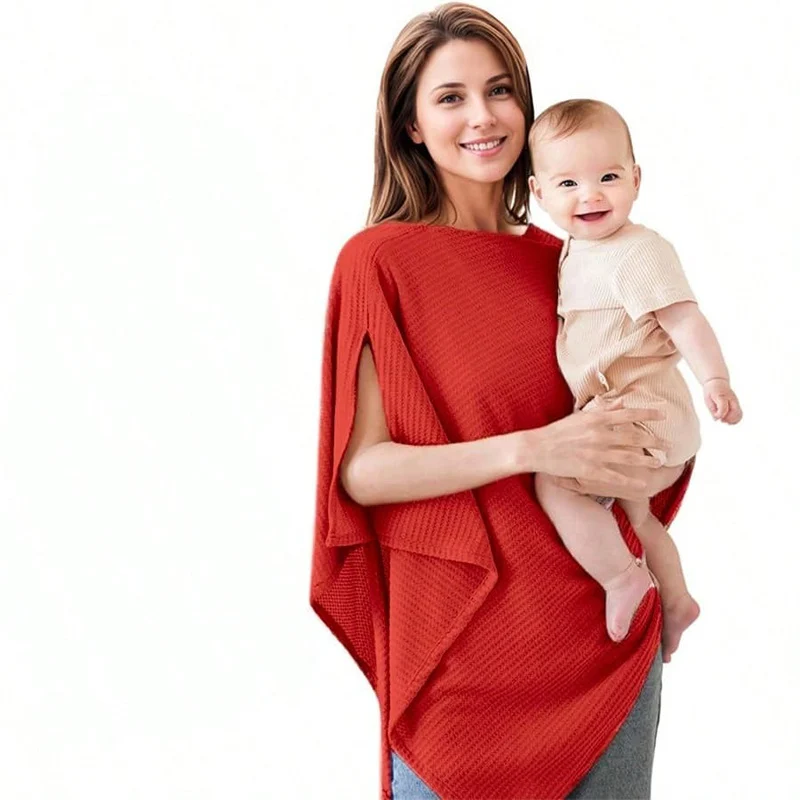 Waffle-print Multi-functional Baby Nursing Scarf — image 7