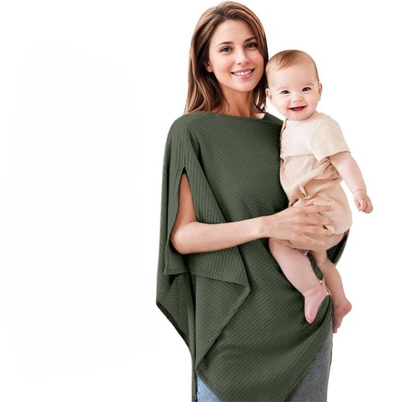 Waffle-print Multi-functional Baby Nursing Scarf — image 6