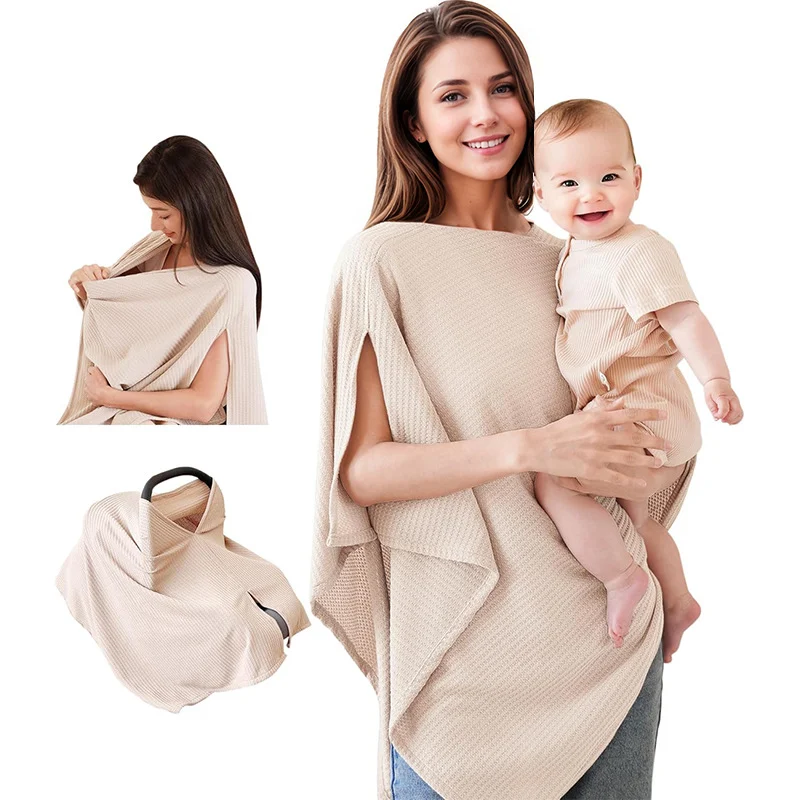 Waffle-print Multi-functional Baby Nursing Scarf — image 5