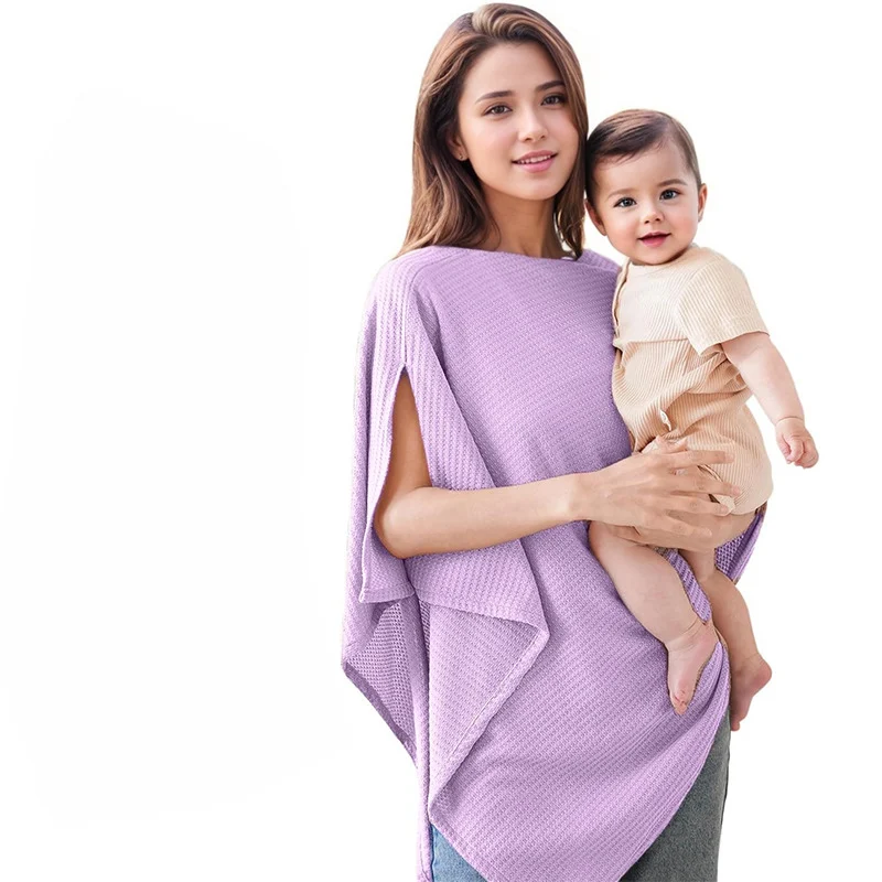 Waffle-print Multi-functional Baby Nursing Scarf — image 3