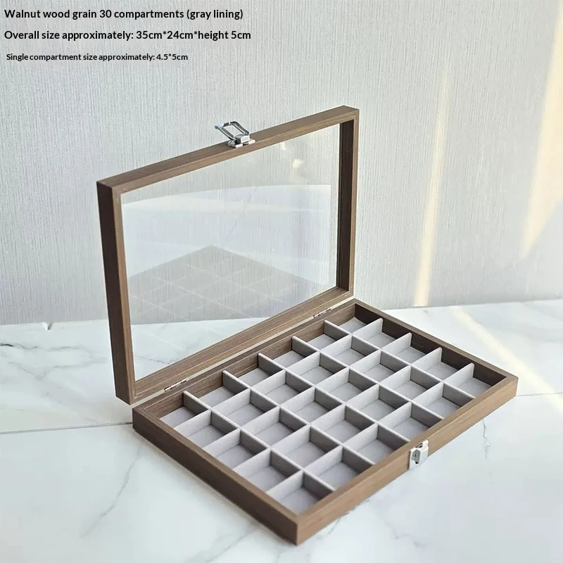 Walnut-grain Color Sample Storage Box With Lid Dustproof — image 8