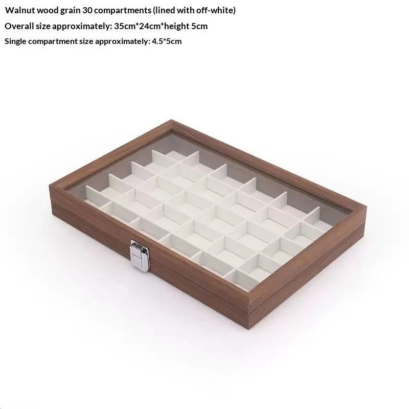 Walnut-grain Color Sample Storage Box With Lid Dustproof — image 3