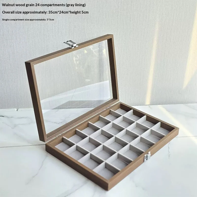 Walnut-grain Color Sample Storage Box With Lid Dustproof — image 4