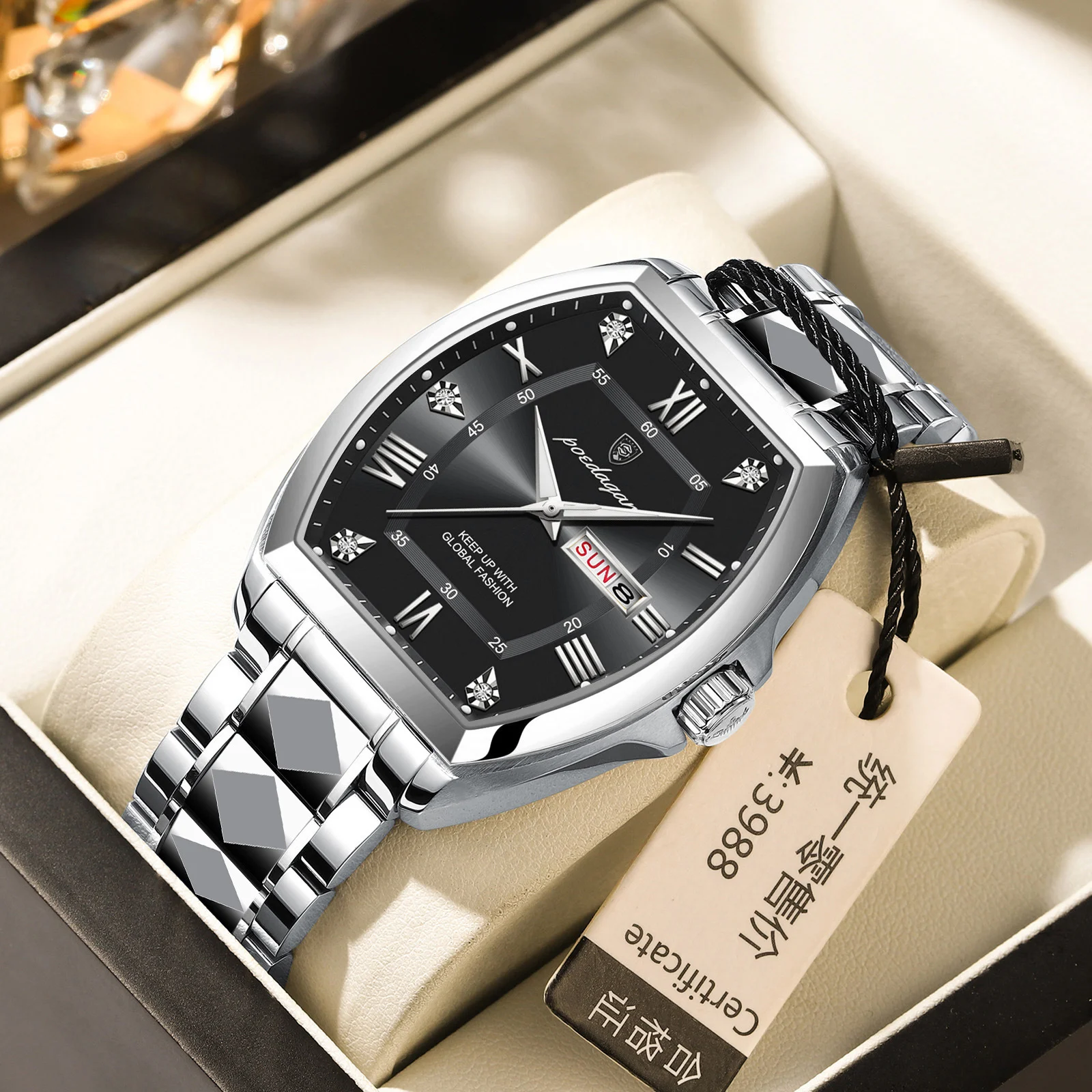 Waterproof Luminous Barrel-shaped Quartz Mens Watch — image 4