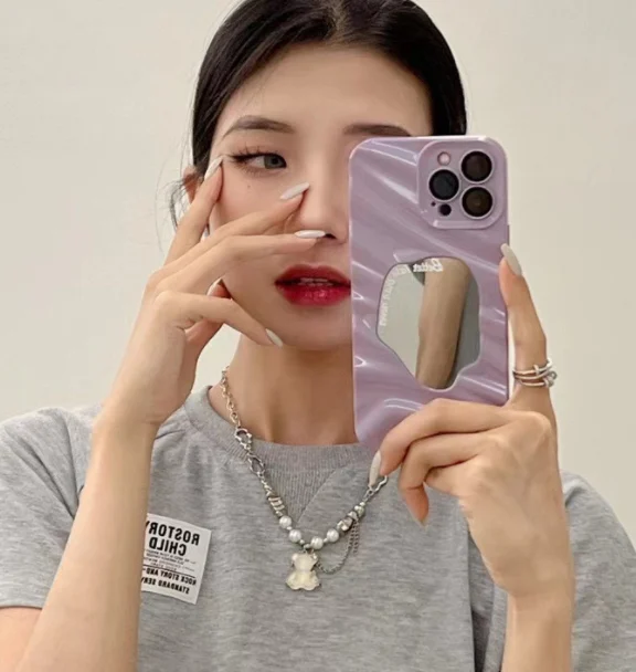 Wave Pattern Geometric Mirror Phone Case — variant image