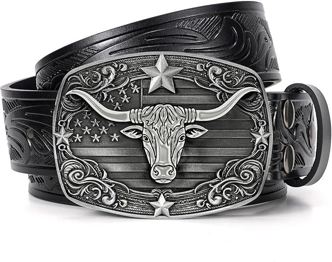 Western Cowboy Belt, Unisex, Versatile For Jeans, Retro Embossed Design, Direct Factory — image 12