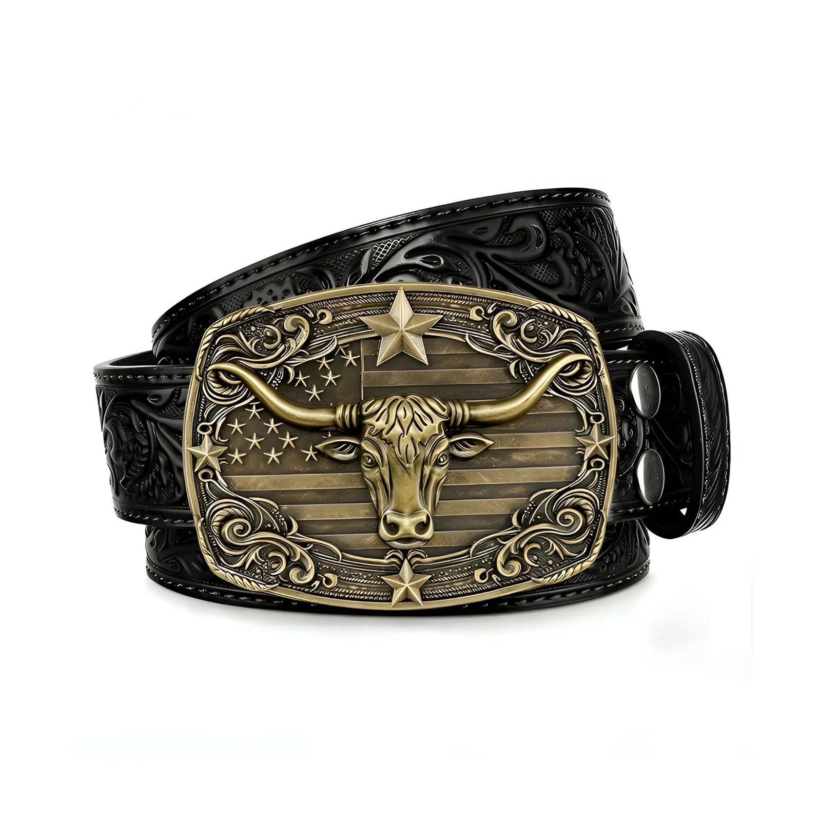 Western Cowboy Belt, Unisex, Versatile For Jeans, Retro Embossed Design, Direct Factory — image 3