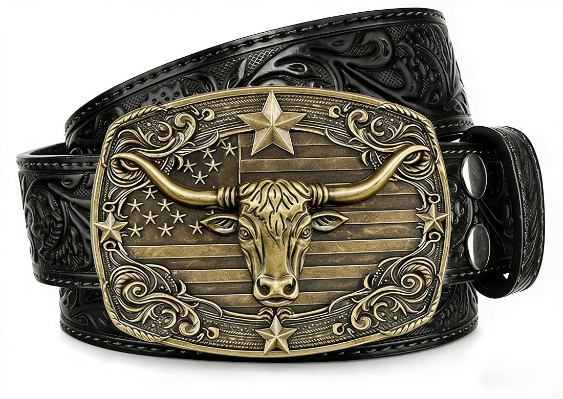Western Cowboy Belt, Unisex, Versatile For Jeans, Retro Embossed Design, Direct Factory — image 6