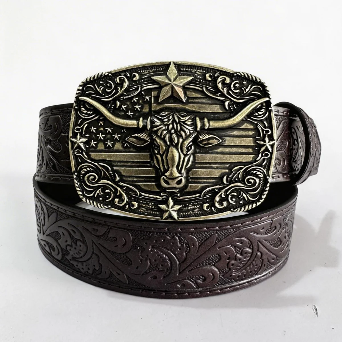 Western Cowboy Belt, Unisex, Versatile For Jeans, Retro Embossed Design, Direct Factory — image 9
