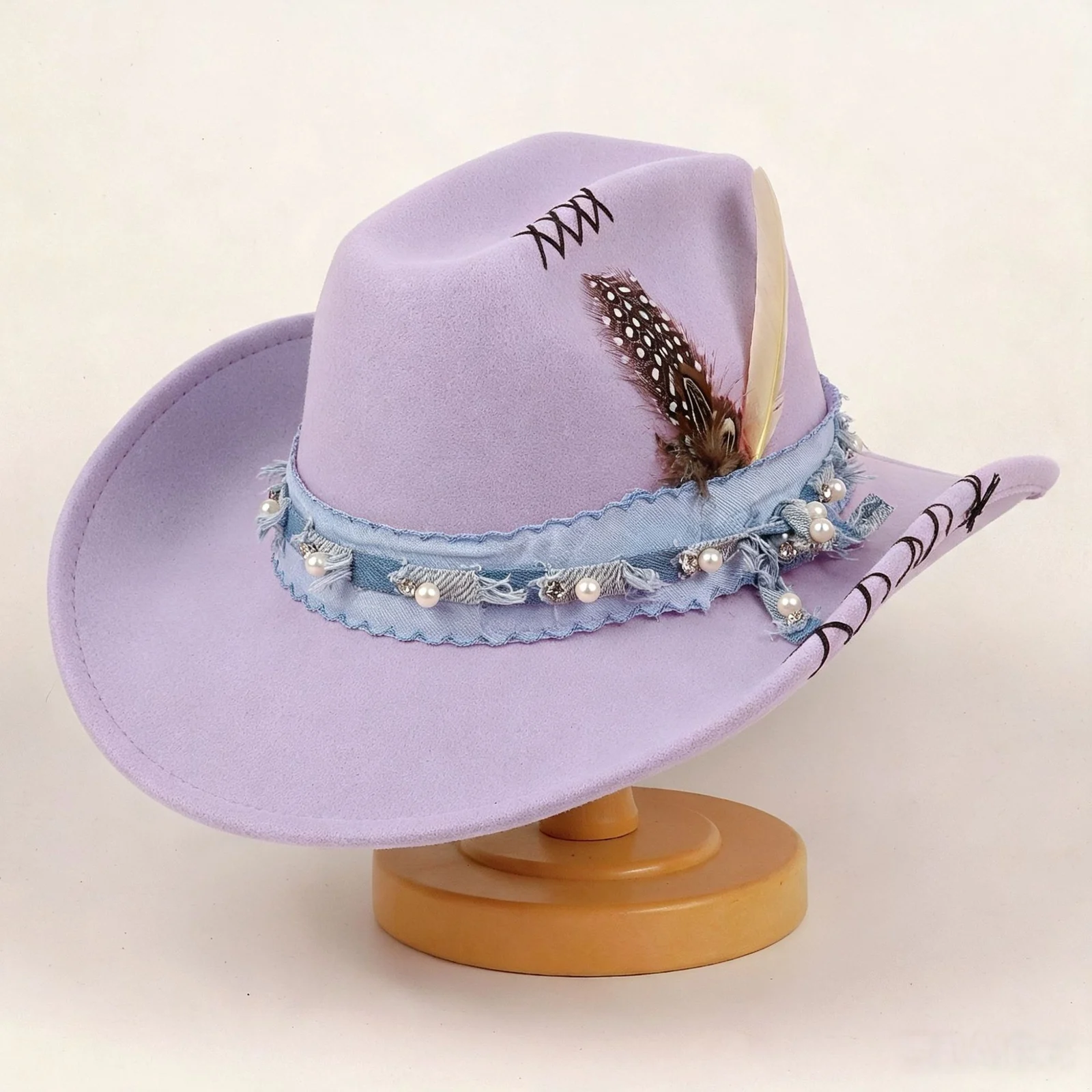 Western Cowboy Vintage Jazz Hat Felt — image 8