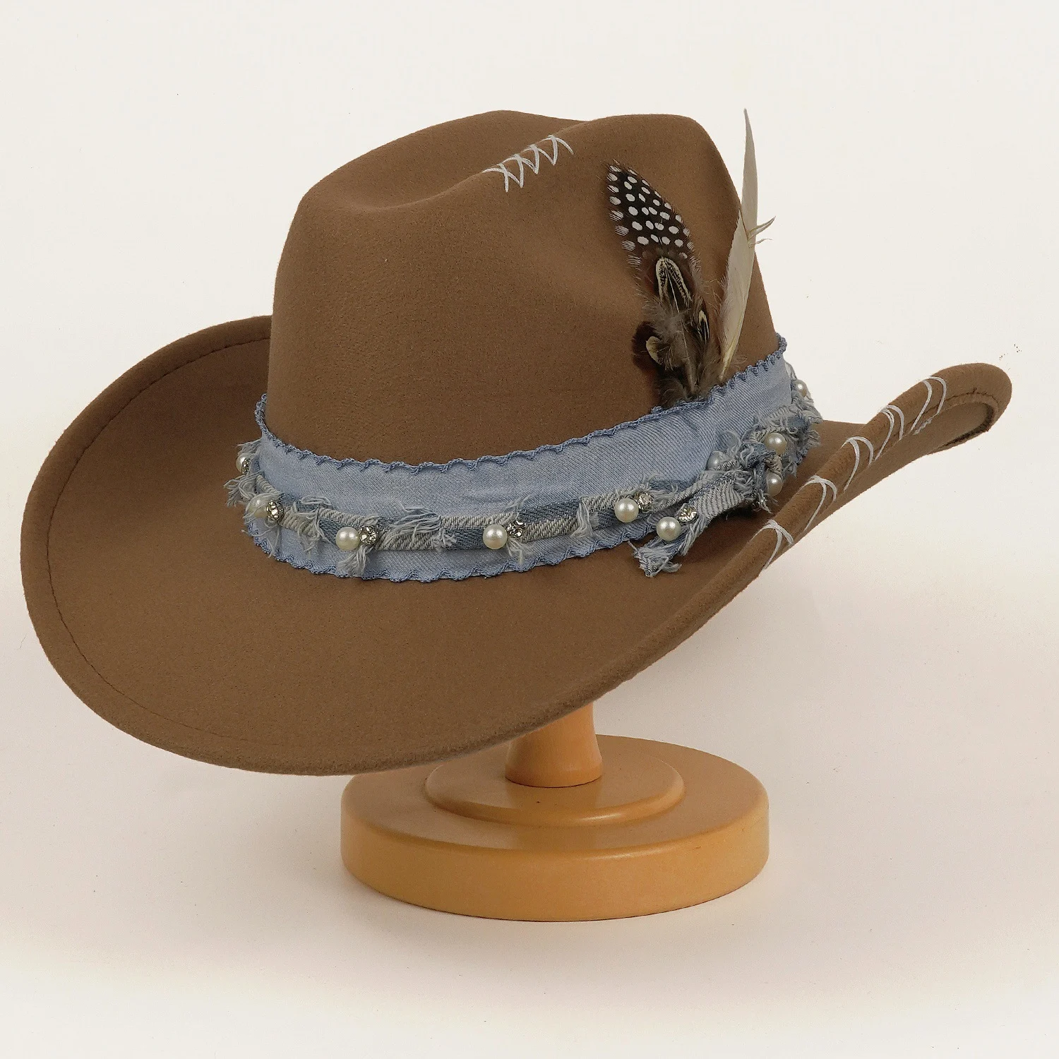 Western Cowboy Vintage Jazz Hat Felt — image 5