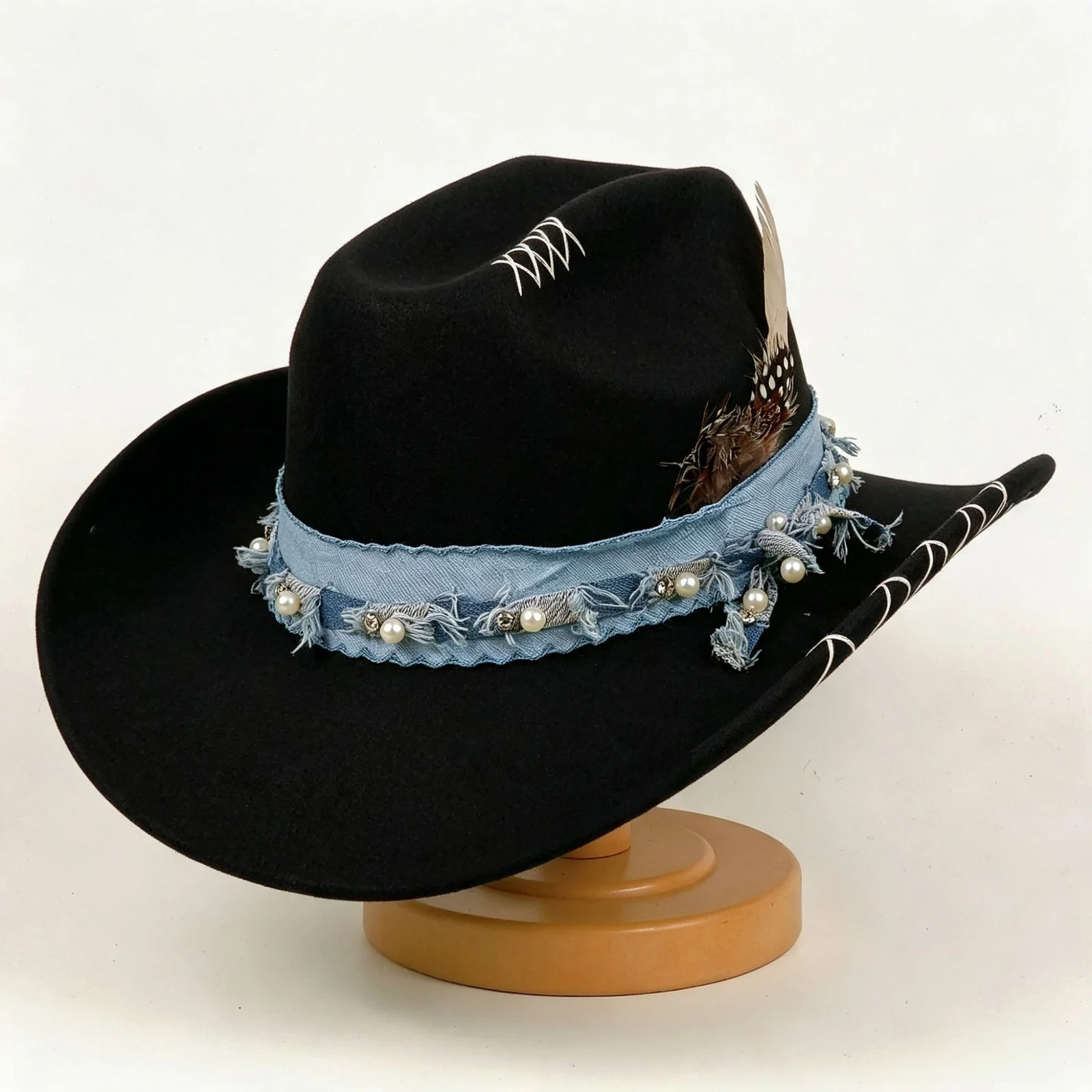 Western Cowboy Vintage Jazz Hat Felt — image 6