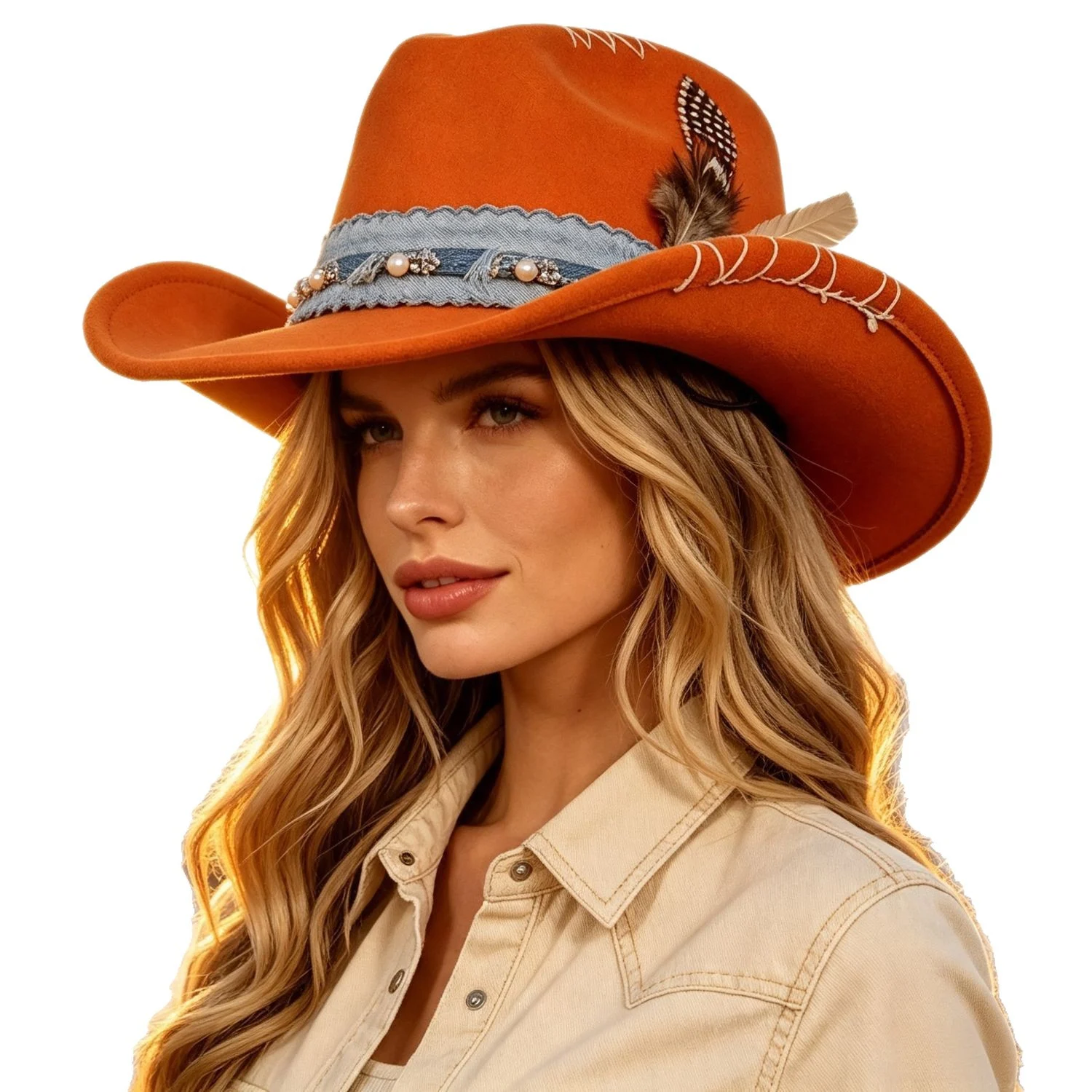 Western Cowboy Vintage Jazz Hat Felt — image 1