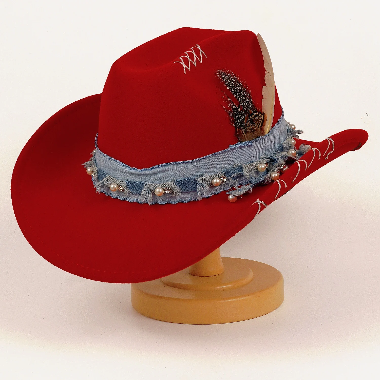 Western Cowboy Vintage Jazz Hat Felt — image 7