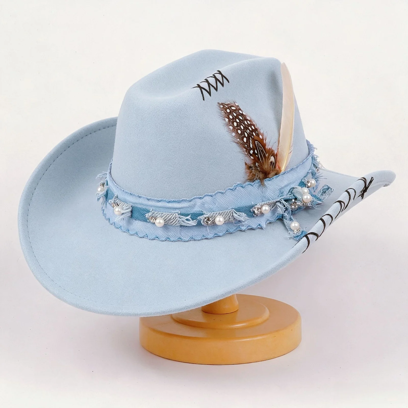 Western Cowboy Vintage Jazz Hat Felt — image 12