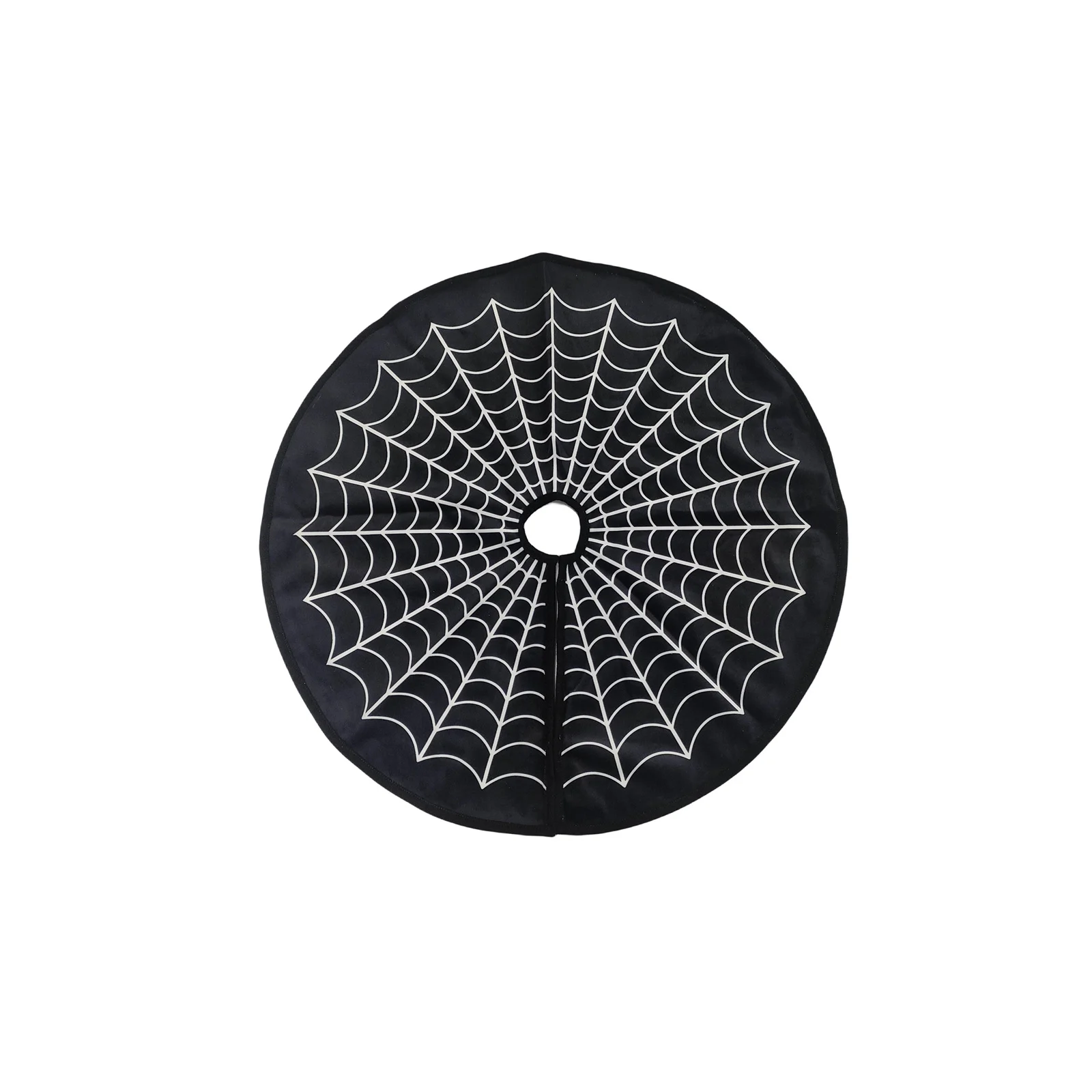 White Spiderweb Halloween Tree Skirt Decorative Floor Mat — image 3