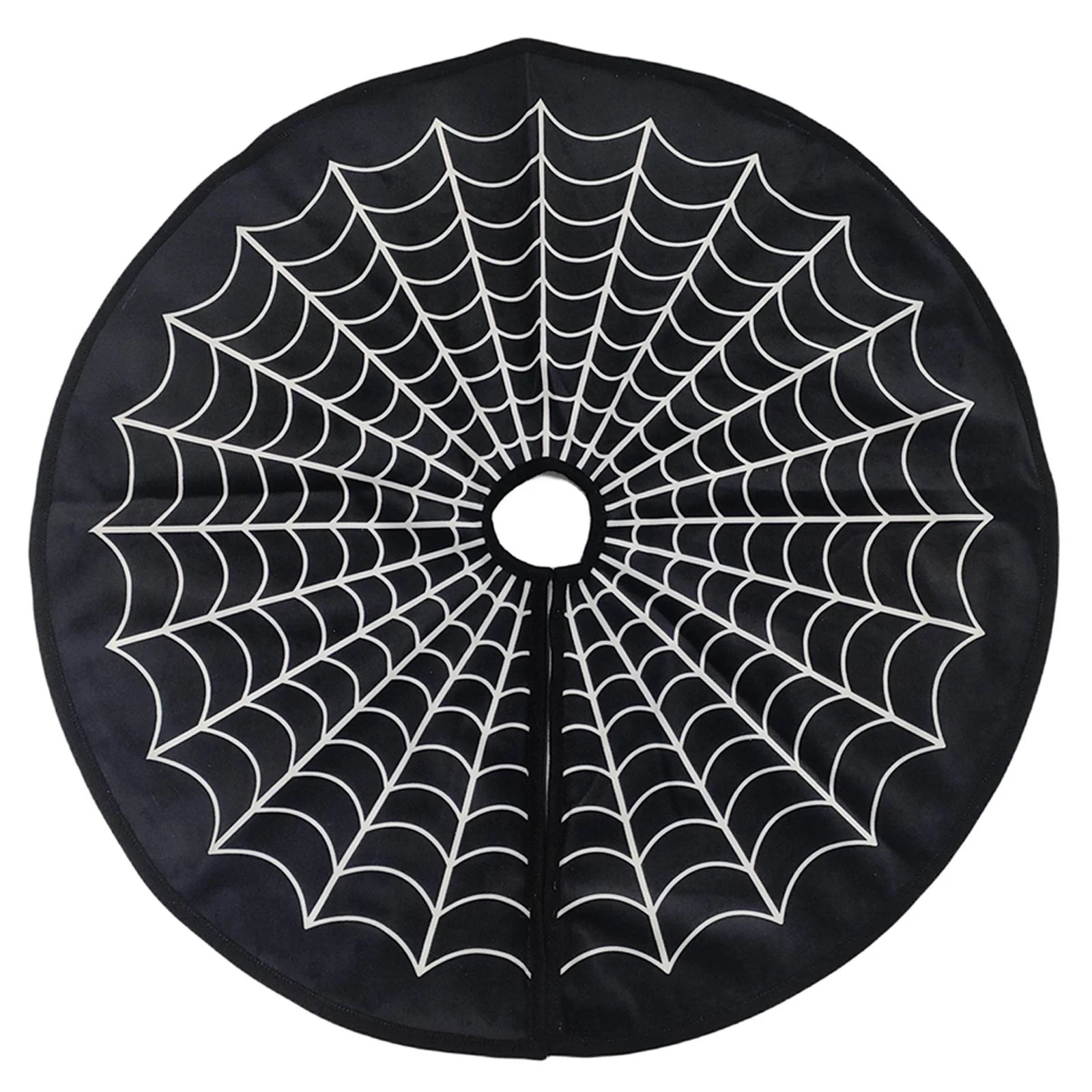 White Spiderweb Halloween Tree Skirt Decorative Floor Mat — image 8