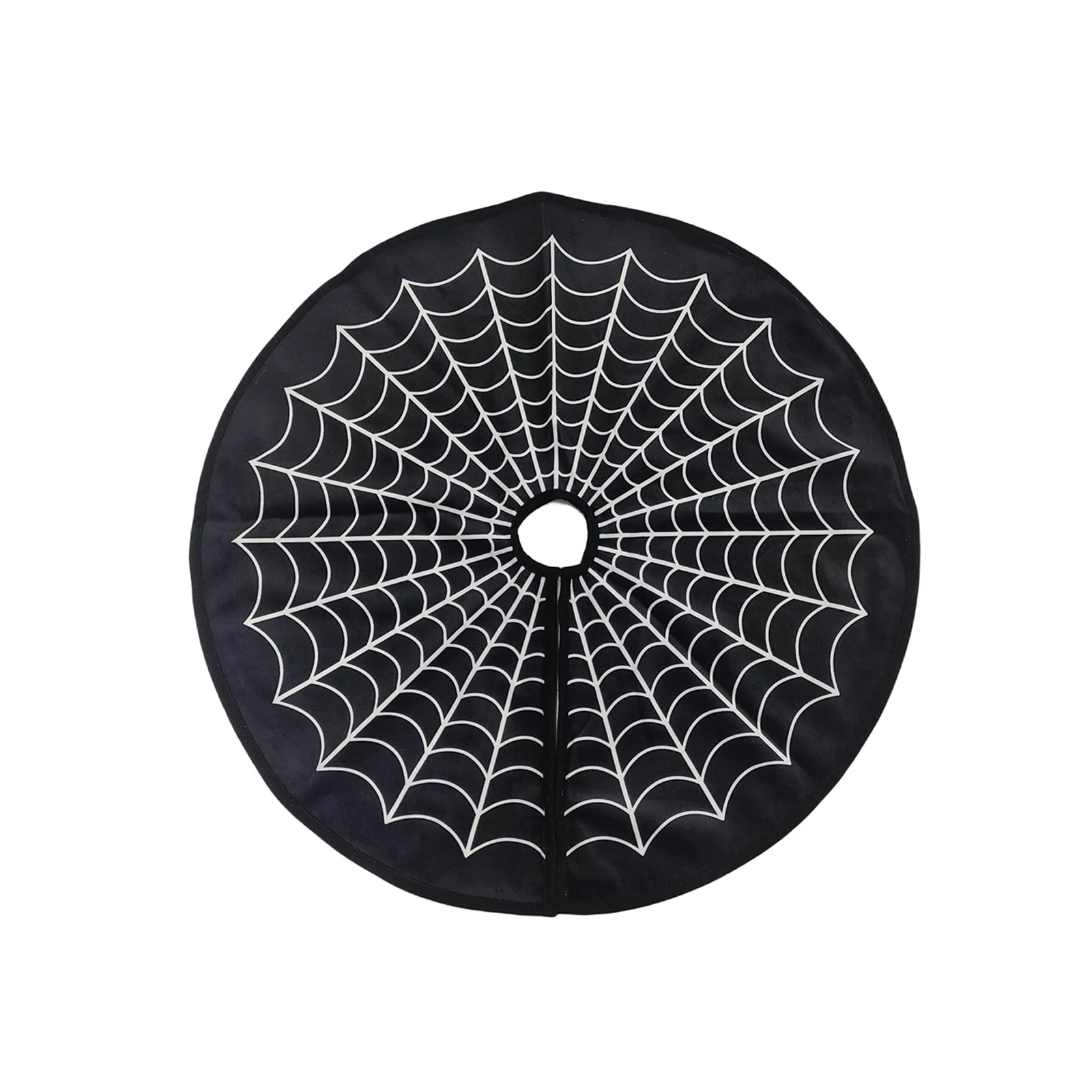 White Spiderweb Halloween Tree Skirt Decorative Floor Mat — image 5
