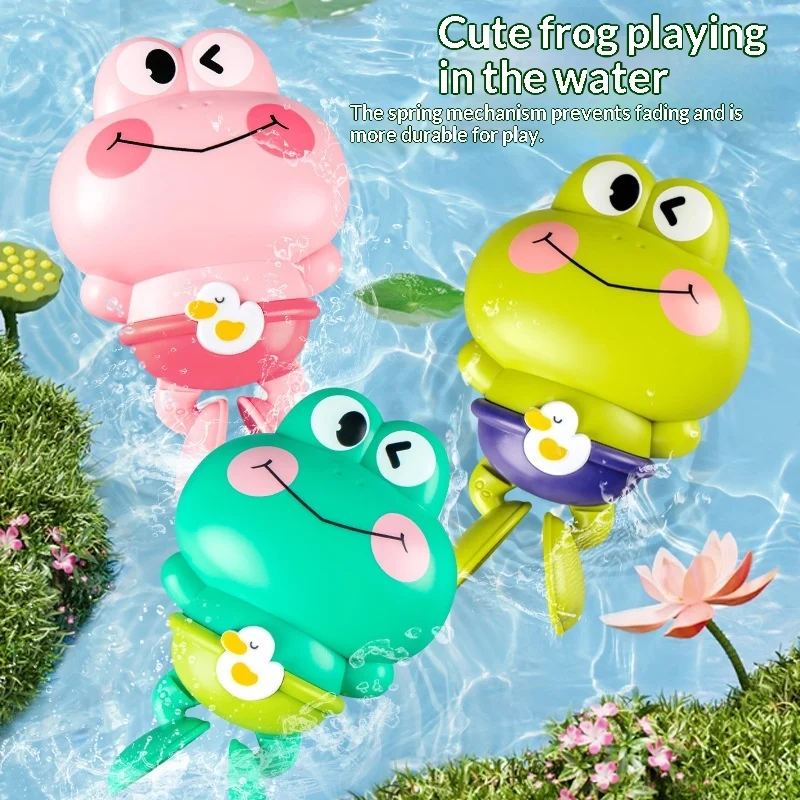 Wind-up Swimming Frog-shaped Baby Bath Toy For The Bathroom — image 7