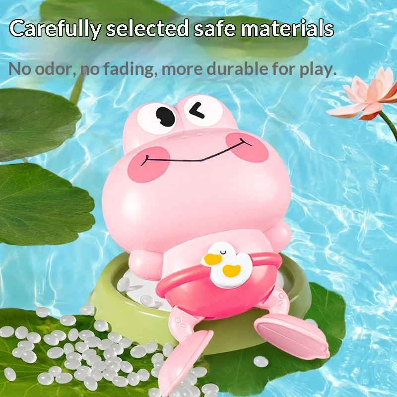 Wind-up Swimming Frog-shaped Baby Bath Toy For The Bathroom — image 3
