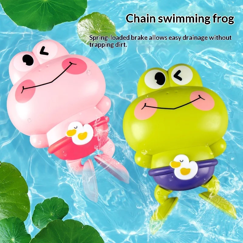 Wind-up Swimming Frog-shaped Baby Bath Toy For The Bathroom — image 8