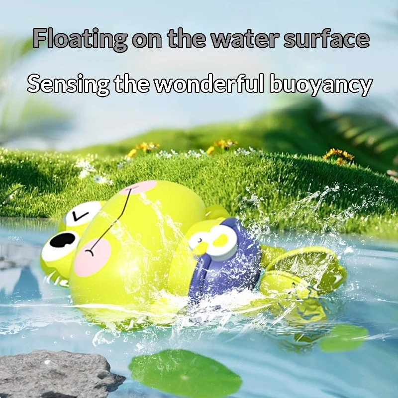 Wind-up Swimming Frog-shaped Baby Bath Toy For The Bathroom — image 4